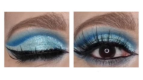 Blue Glitter Cut Crease Eye Make Up Youtube