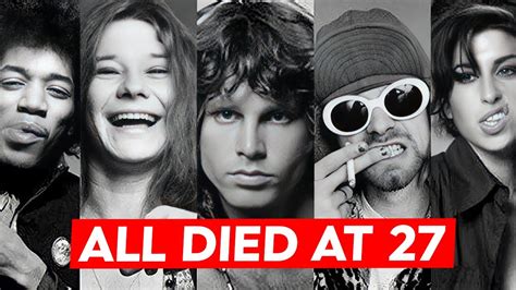 The 27 Club Celebrities Who All Died At The Age Of 27 Youtube