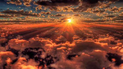 Sunrise Above The Clouds Earth Pictures Beautiful Sunset Above The