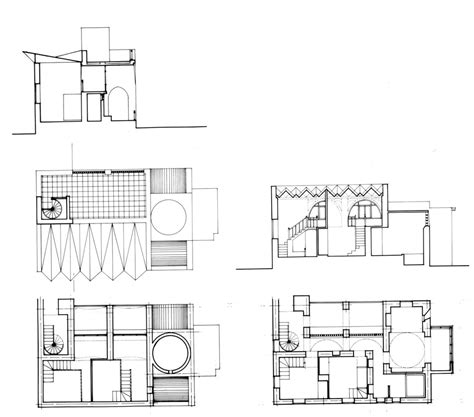 A section seen in a horizontal plane through the walls and showing the floor beneath is called a floor plan. Fouad Riad House | Design drawing: sleeping area plans ...