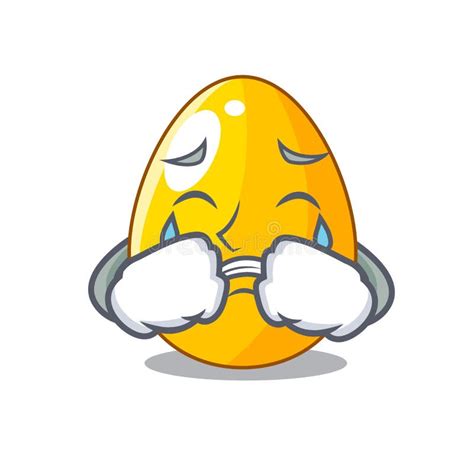 Crying Simple Gold Egg On Design Character Stock Vector Illustration