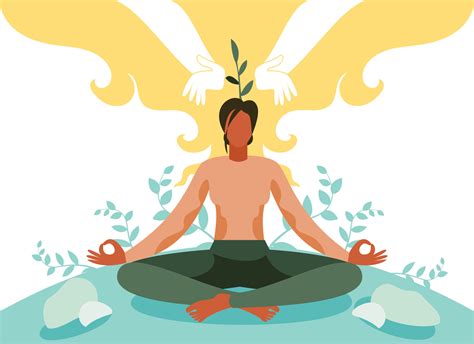 Mental Health Illustration Concept Self Meditation Mental Growth Yoga