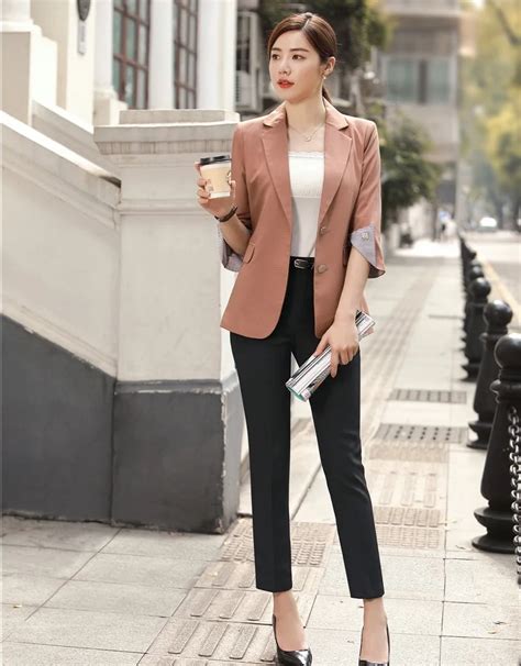 Fashion Casual Women Business Suits With Pant And Jacket Set Ladies