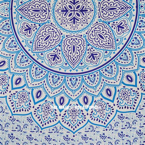 Fabric aqua blue and white check upholstery drapery fabric 54w by the yard. Turquoise Blue Dahlia Bohochic Mandala Wall Tapestry Bedspread - RoyalFurnish.com