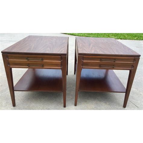 29 wide x 18 deep x 15 inches high. 1960's Vintage Mersman Mid-Century Modern Wood End Tables ...