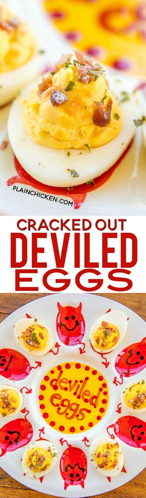 Cracked Out Deviled Eggs Deviled Eggs Loaded With Cheddar Bacon And