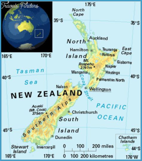 Where Is New Zealand Located On A Map Travelsfinderscom