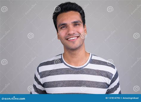 Portrait Of Happy Young Handsome Indian Man Stock Image Image Of