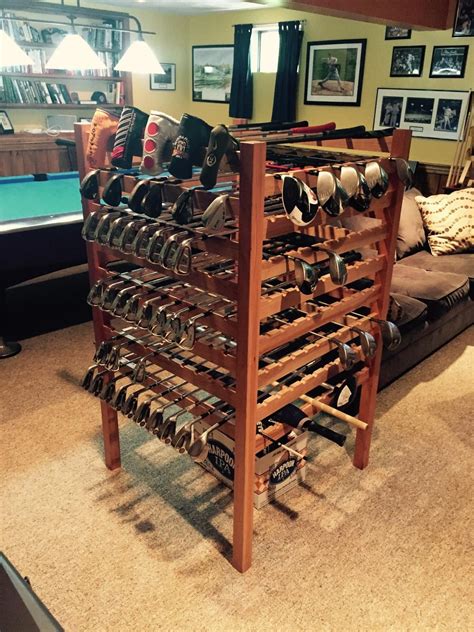Hand Crafted Cherry Golf Club Display Rack By Lyons