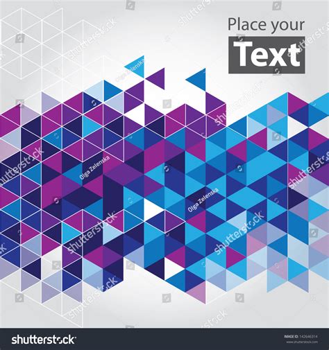 Abstract Mosaic Background Blue Purple Cubic Stock Vector