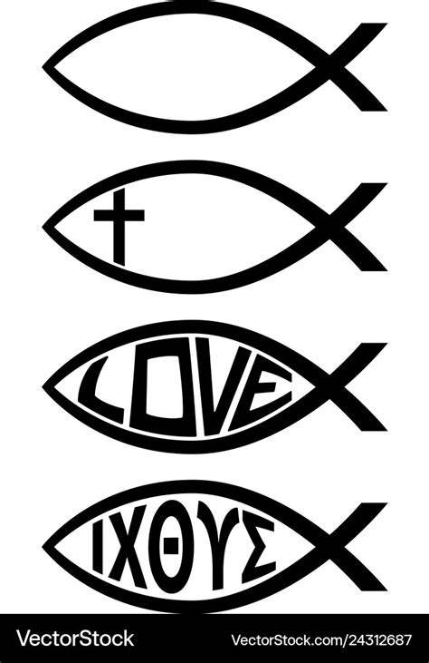 Christian Fish Symbol With Cross Tattoo
