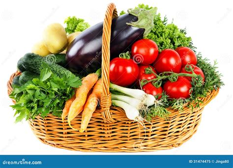 Fresh Vegetables In Basket Stock Image Image Of Autumn 31474475