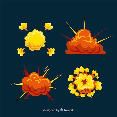 Free Vector Hand Drawn Cartoon Explosion Effect Collection