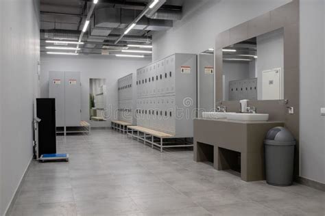 Men`s And Women`s Locker Rooms In A Modern Fitness Center In Russia