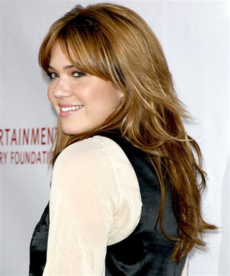 Mandy Moore Long Straight Light Brunette Hairstyle With Layered Bangs