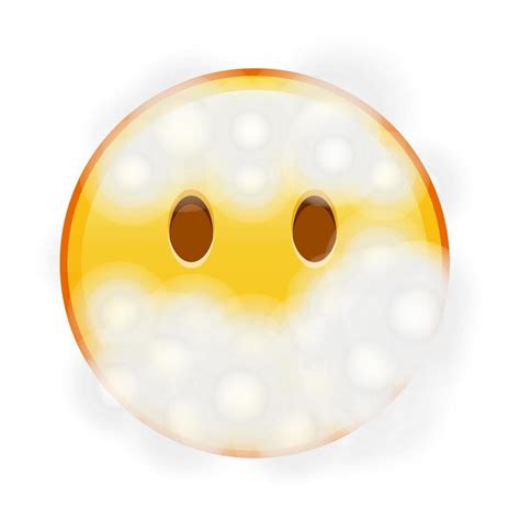 Cara En Vapor De Agua O Niebla Gran Tamaño De Emoji Amarillo Sonrisa