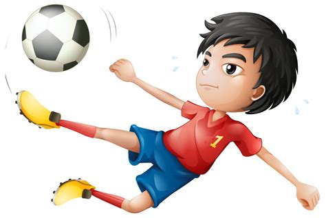 Cartoon Boy Playing Football