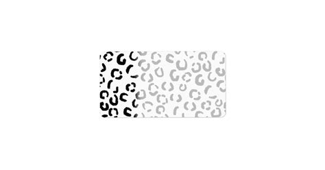 Black And White Leopard Print Pattern Label Zazzle