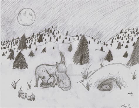 Wolf Den Pencil Drawing By Owl Whisperer On Deviantart