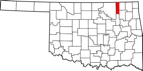 Image Map Of Oklahoma Highlighting Washington County