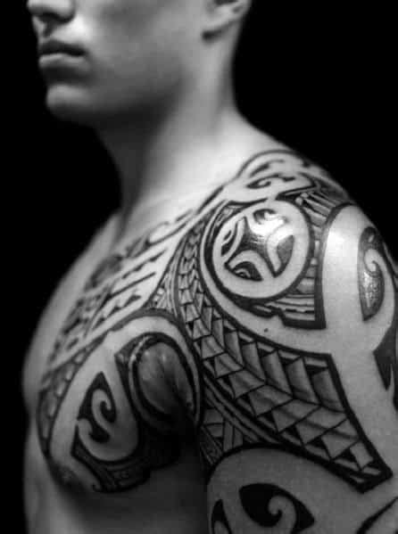 80 Tribal Shoulder Tattoos For Men Masculine Design Ideas