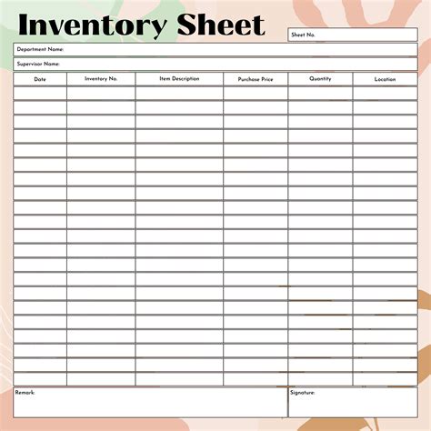 5 Best Images Of Free Printable Inventory Worksheets Free Printable