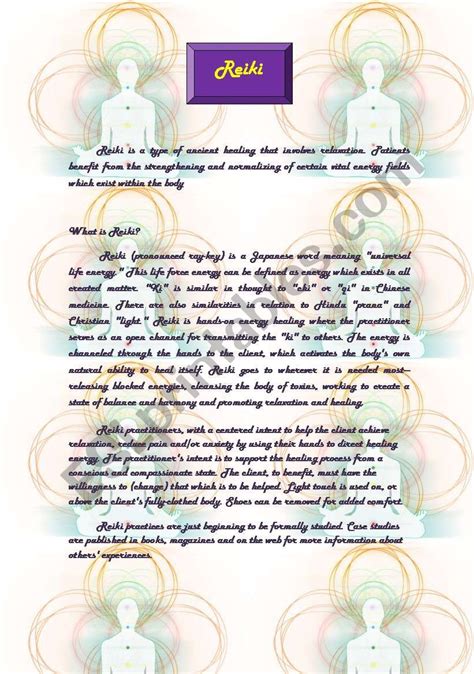 Printable Reiki Information Sheet