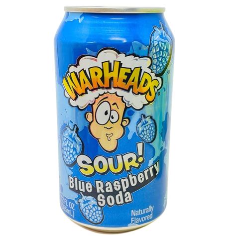 Warheads Sour Blue Raspberry Soda 355ml Candy Funhouse