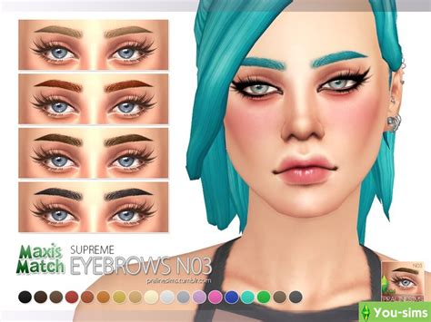 Скачать Брови Maxis Match от Pralinesims к Sims 4 You Sims