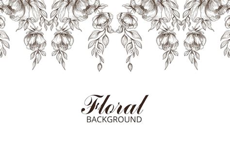 Free Vector Hand Draw Decorative Floral Sketch