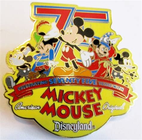 Disney Dlr Mickey Mouse 75th Pin Ebay
