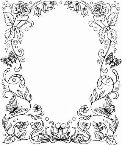 Border Coloring Flower Borders Pages Floral Designs