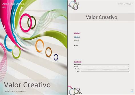 Valor Creativo Plantilla Word 2003 2007 Y 2010 Noviembre 2013