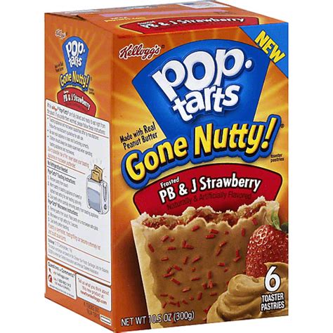 Kellogg S® Pop Tarts Gone Nutty® Frosted Pb And J Strawberry Toaster Pastries 10 5 Oz Box
