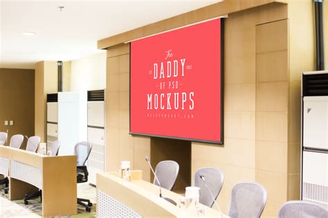 Free Conference Room Screen Mockup Mockup Daddy