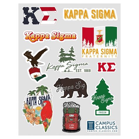 Kappa Sig Graphic Sticker Sheet Kappa Sigma Official Store
