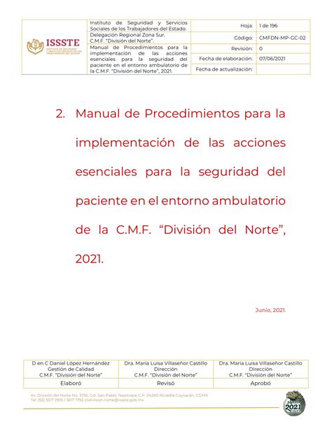 PDF Manual de Procedimientos para la implementación de las acciones
