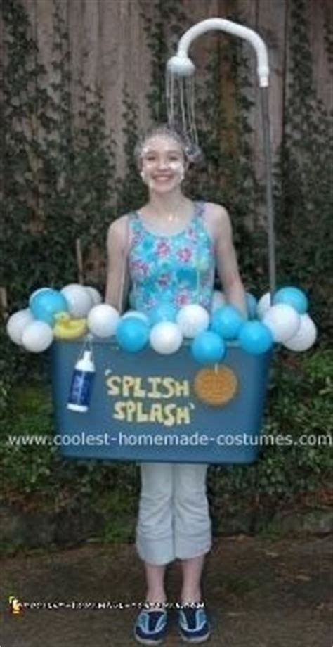 Cut a hole in the bottom of the bucket so that i could. Coolest Bathtub Halloween Costume