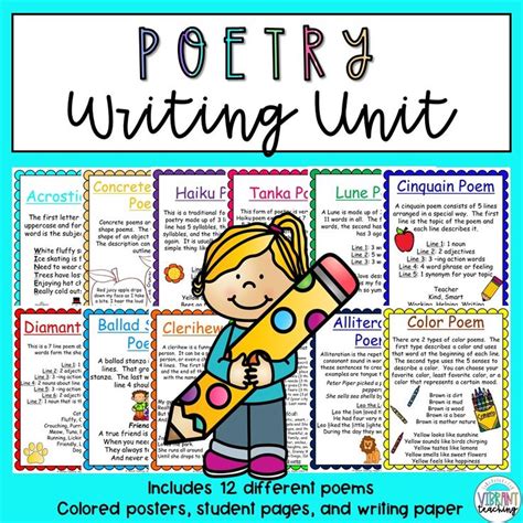 Types Of Poems For Kids Vibrant Teaching Poetry Activities Types