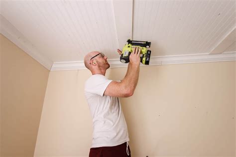 Cover a drop ceiling with wood look planks | armstrong ceilings for the home. DIY Coffered Ceiling | Popcorn ceiling makeover, Ceiling ...