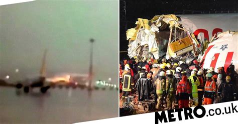Terrifying Moment Plane Plunges Off Runway And Snaps Into Three Leaving One Dead Metro News