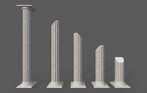 3d Model Modular Roman Columns Vr Ar Low Poly Cgtrader