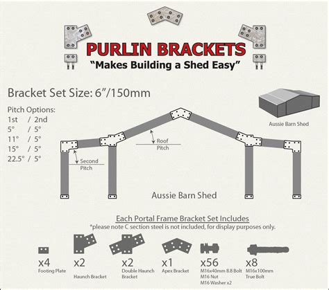 Free barn shed plans free barn plans pdf how to build a 16 by 16 deck free standing arrow sheds at menards shed floor plans free 10 x 16 the final step and time efficient is to order a connected with. Aussie Barn Shed 6inch C Section Purlin Bracket Set-Garage ...