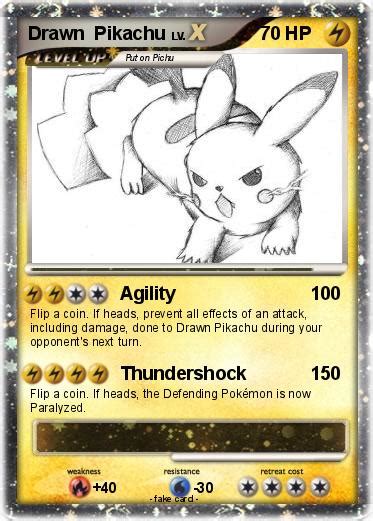 Pokémon Drawn Pikachu Agility My Pokemon Card