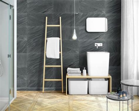 Die neue wohnung gefällt, aber dann wirft man einen blick ins bad: wasserfeste Wandpaneele - Wandverkleidung in Schieferoptik ...