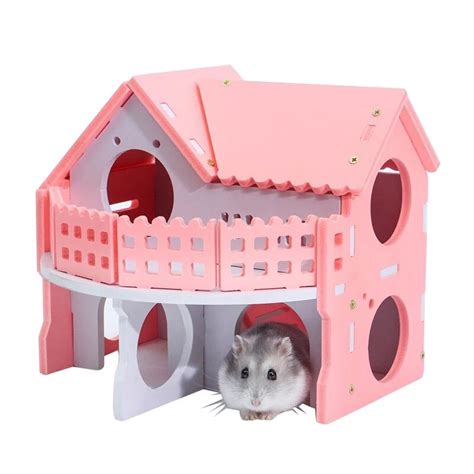 Hamster Sleeping Nest Villa Hamster House Wooden Pets Colorful Home Pet