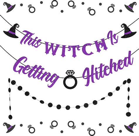 This Witch Is Getting Hitched Banner Halloween Bachelorette Hen Party