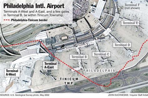 Philly Airport Map Phl Airport Terminal Map Pennsylvania Usa