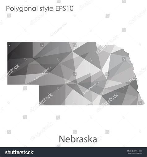 Nebraska State Map In Geometric Polygonalmosaic Royalty Free Stock