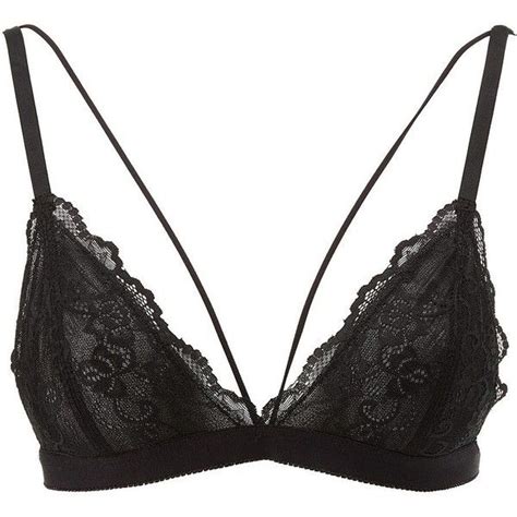 Charlotte Russe Strappy Lace Bralette 11 Liked On Polyvore Featuring Intimates Bras Black